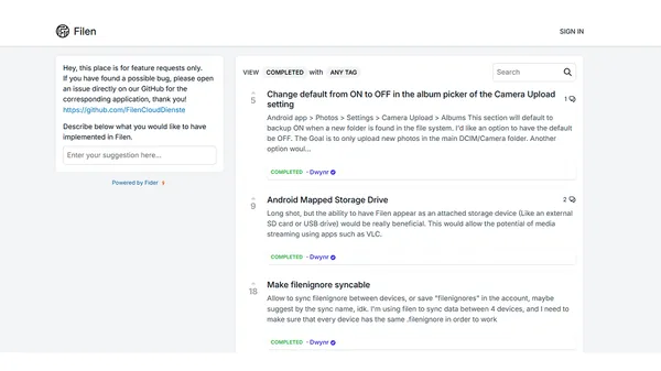 Feature Suggestions